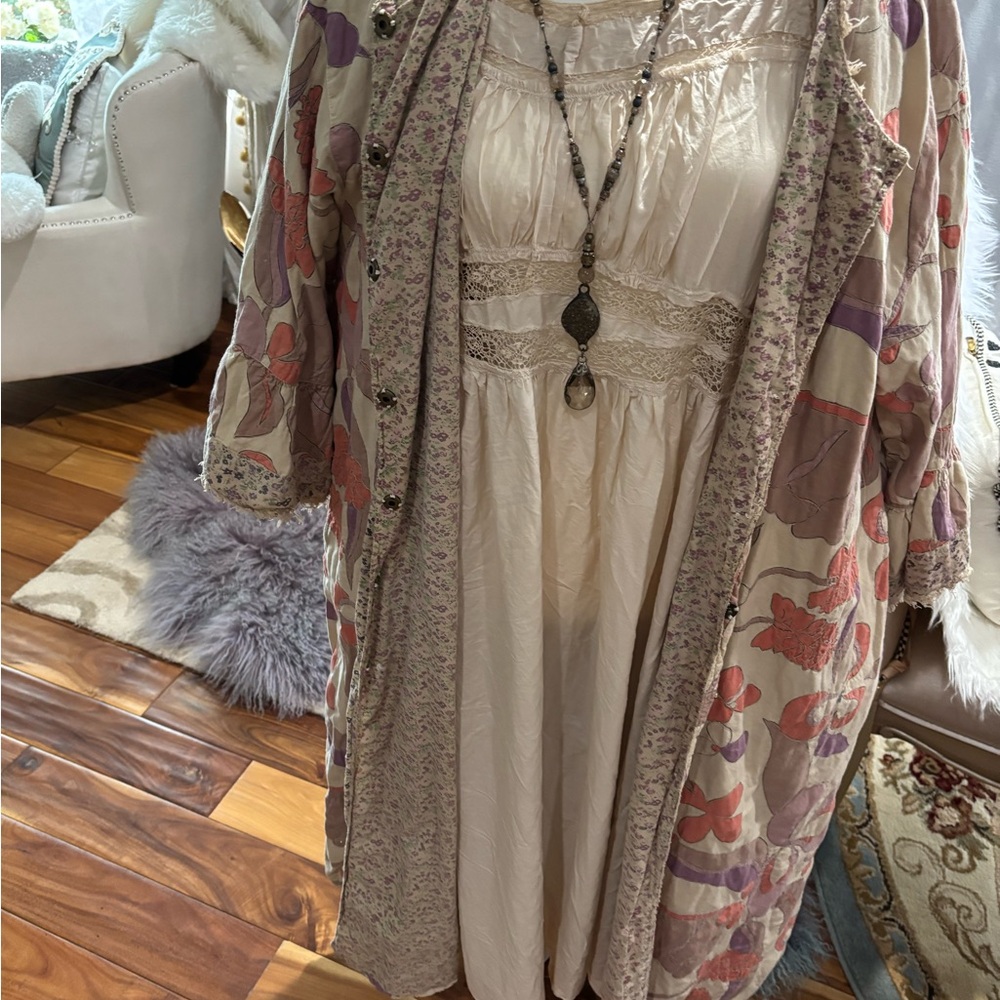 Magnolia Pearl Floral Pink and Cream Melody Fabric Jacket